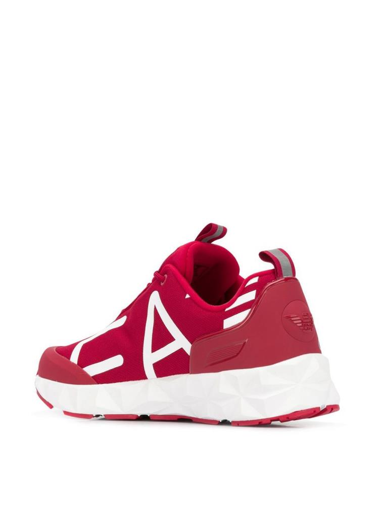 Red Women's Ea7 Emporio Armani Contrast Logo Sneakers | LCD88L1