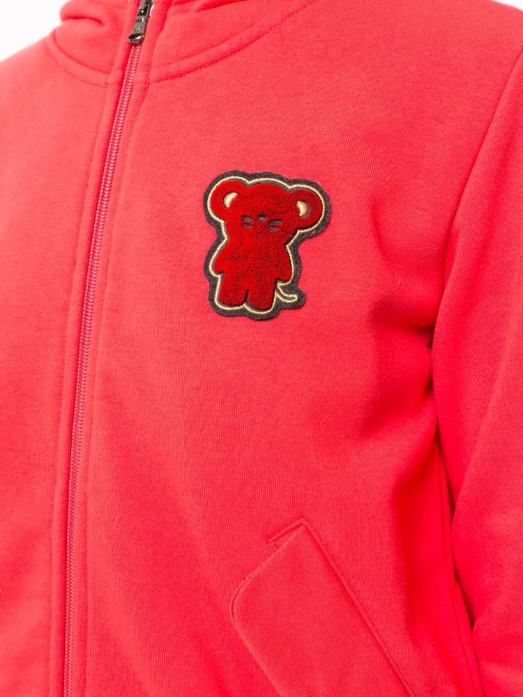 Red Women's Armani Emporio Bear Patch Hoodie | WOZJGNM