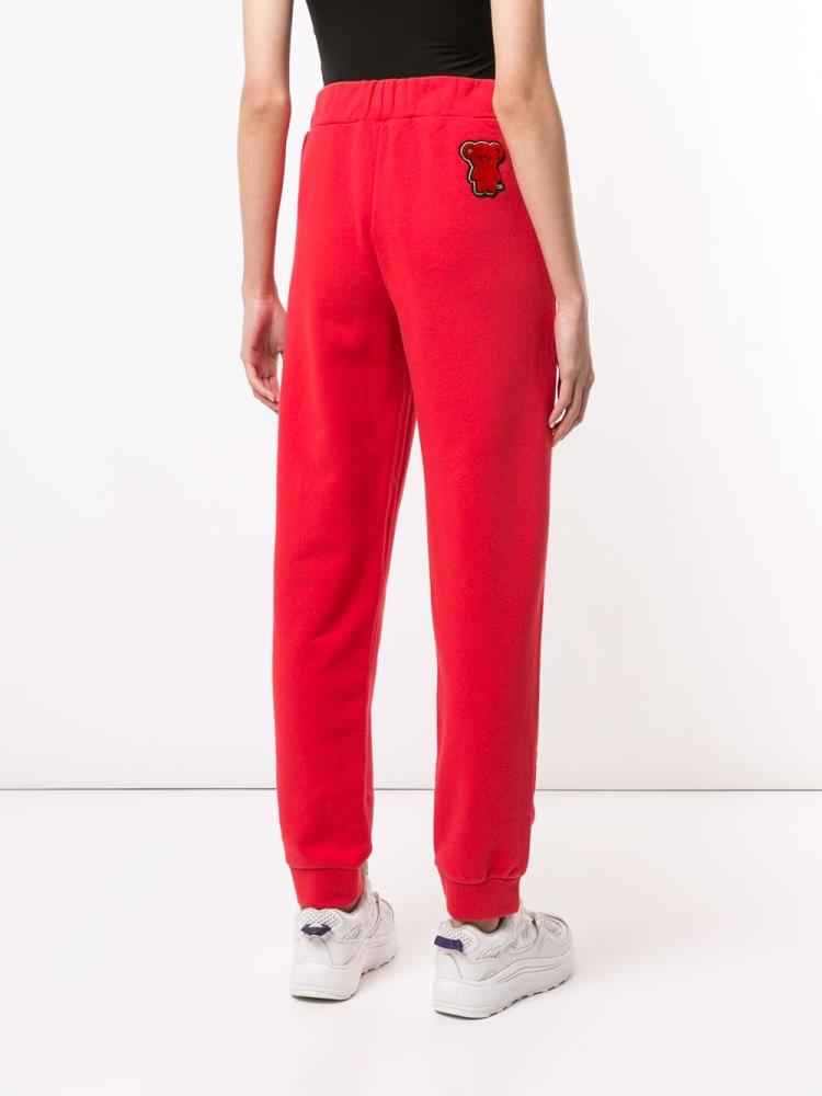 Red Women's Armani Emporio Bear Patch Track Pants | ZX5N54Z