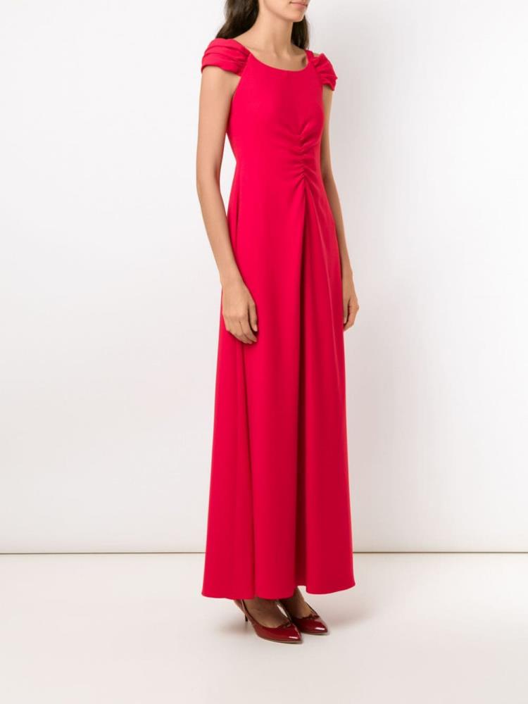 Red Women's Armani Emporio Draped Front Maxi Dress | OF0HCXN