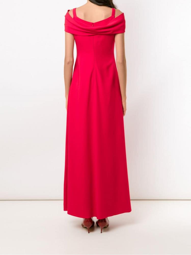 Red Women's Armani Emporio Draped Front Maxi Dress | OF0HCXN