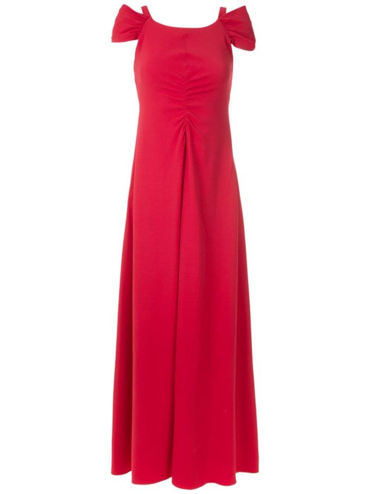 Red Women\'s Armani Emporio Draped Front Maxi Dress | OF0HCXN