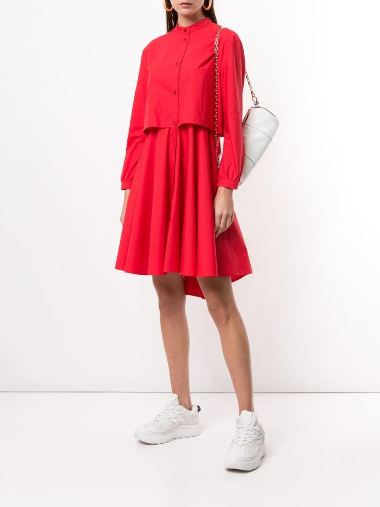 Red Women's Armani Emporio Layered Shirt Dress Dress | HURNWFW