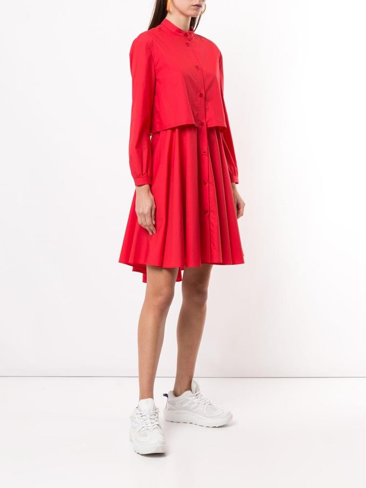 Red Women's Armani Emporio Layered Shirt Dress Dress | HURNWFW