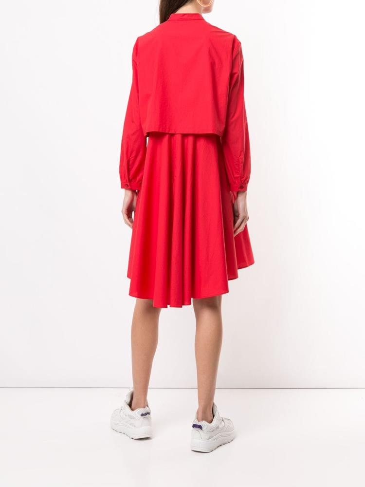 Red Women's Armani Emporio Layered Shirt Dress Dress | HURNWFW