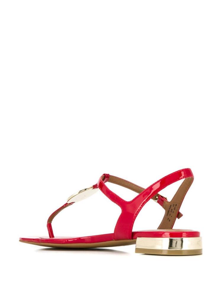 Red Women's Armani Emporio Logo Charm Sandals | S16CC1O