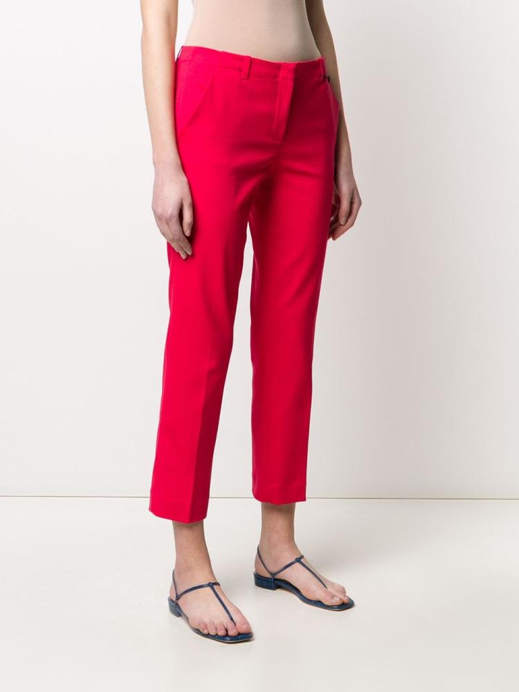 Red Women's Armani Emporio Low Waist Straight Pants | FHDOKKR