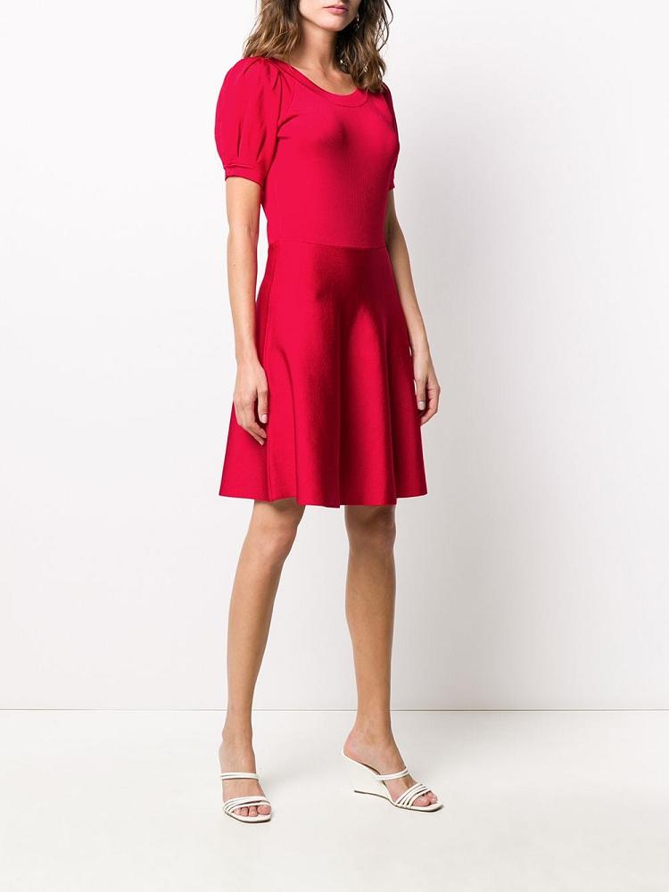 Red Women's Armani Emporio Puff Sleeve Mini Dress | Z7AXWJQ