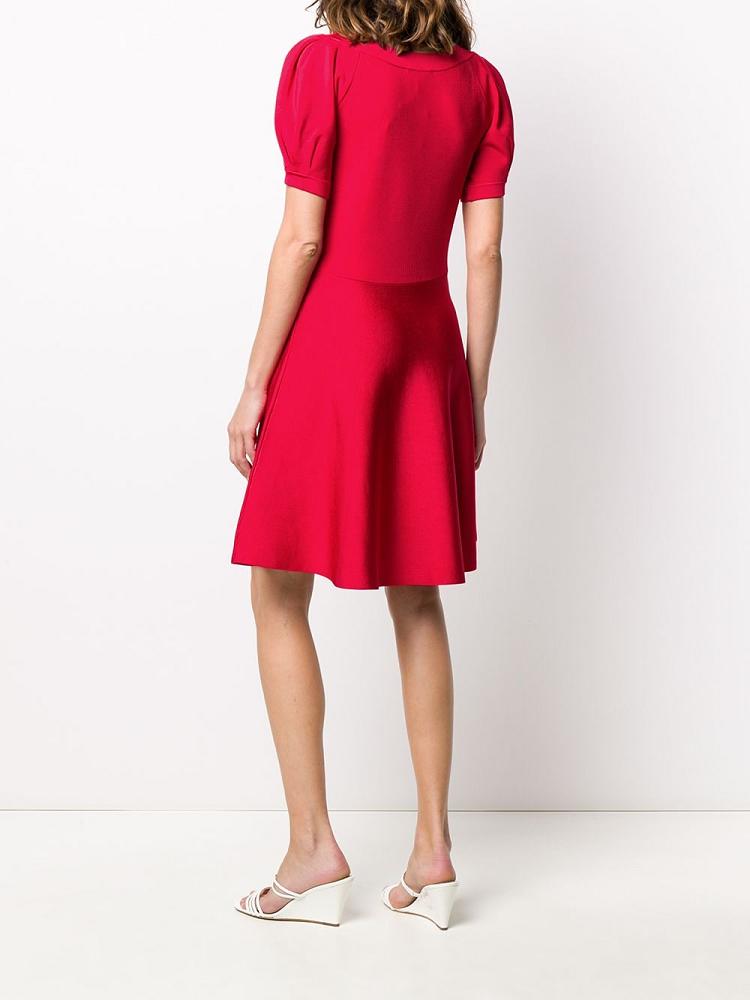 Red Women's Armani Emporio Puff Sleeve Mini Dress | Z7AXWJQ