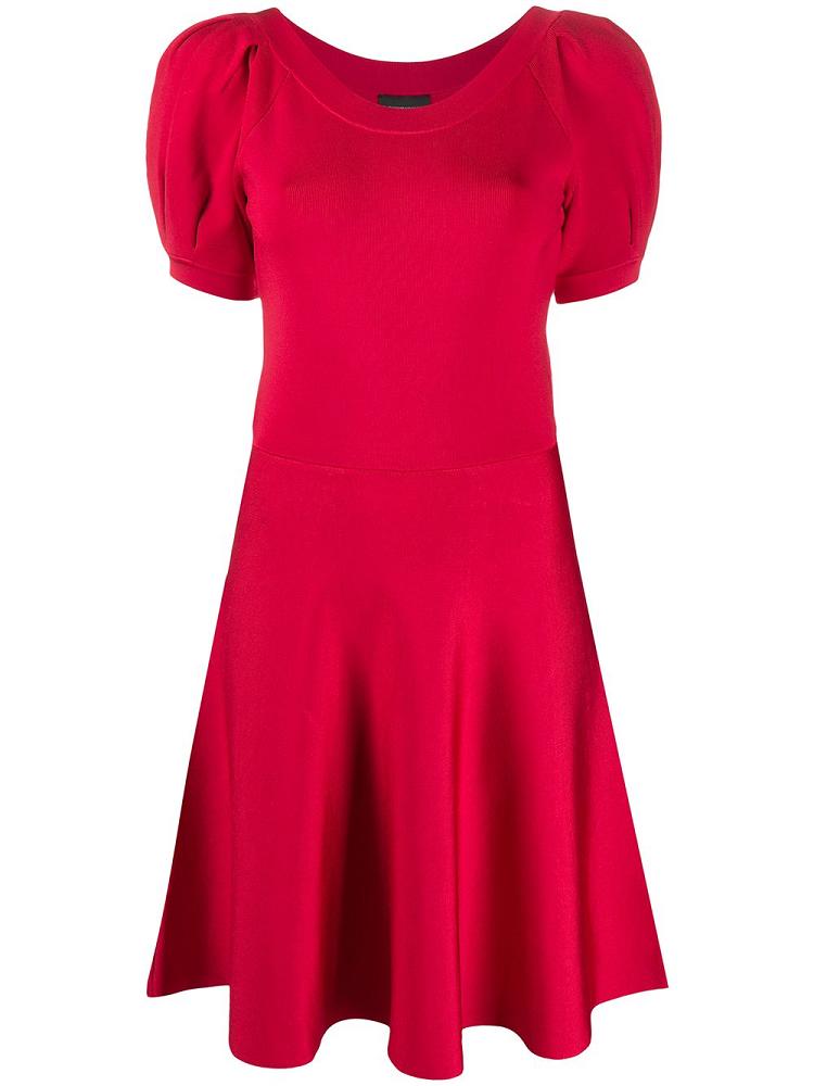 Red Women\'s Armani Emporio Puff Sleeve Mini Dress | Z7AXWJQ