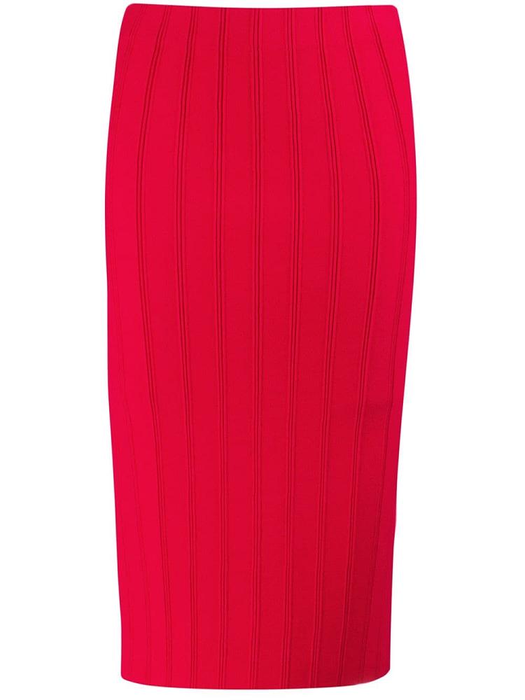 Red Women\'s Armani Emporio Ribbed Fitted Skirts | ZGKG3FE