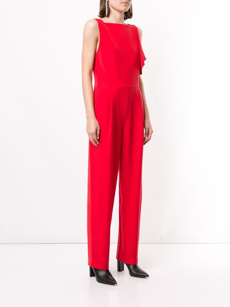 Red Women's Armani Emporio Ruffled Sleeveless Jumpsuit | J6CMEEK