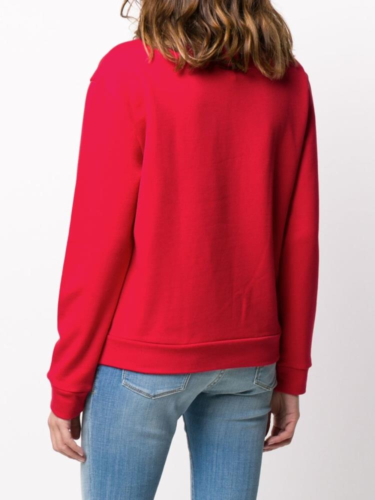 Red Women's Armani Emporio Sequin Teddy Sweatshirts | JOJ78NI