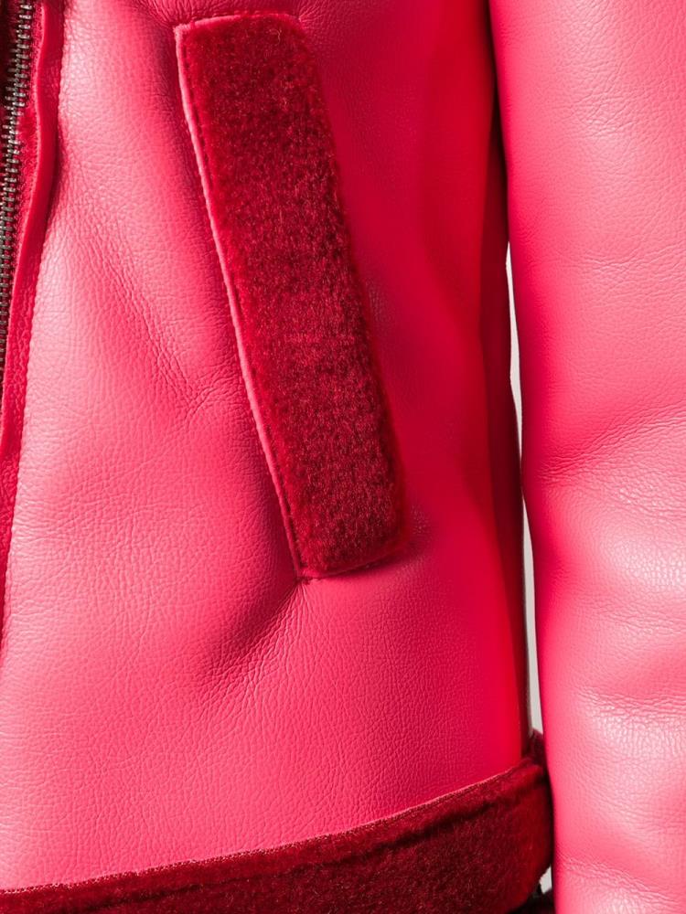 Red Women's Armani Emporio Shearling Lined Jackets | VSMSVTZ