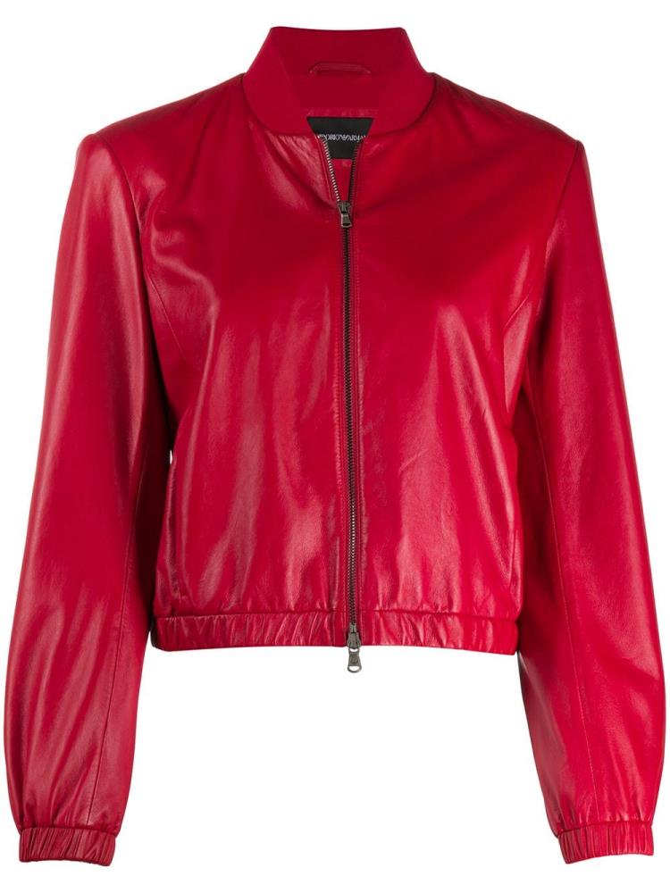 Red Women\'s Armani Emporio Short Bomber Jacket | DU0VWRR