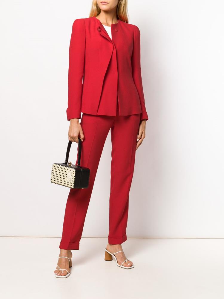 Red Women's Giorgio Armani Asymmetric Blazers | UO82KI7