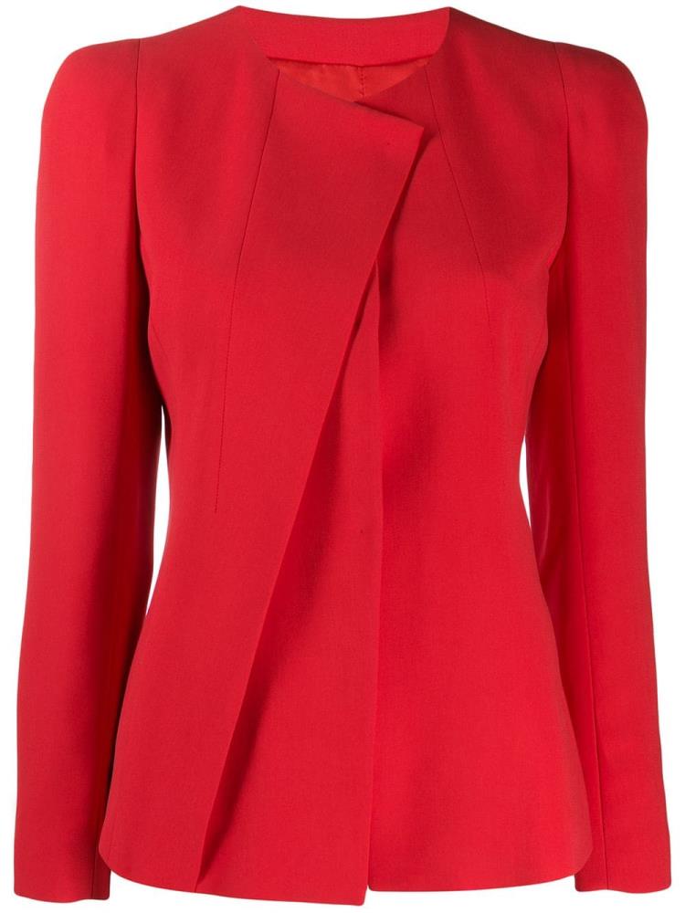 Red Women\'s Giorgio Armani Asymmetric Blazers | UO82KI7