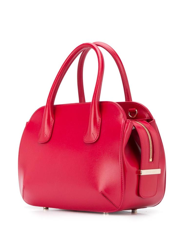 Red Women's Giorgio Armani Logo Top Handle Tote Bags | 20WHINF