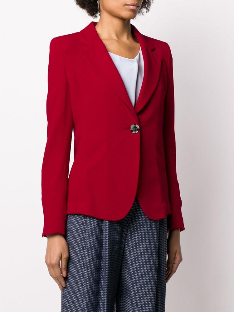 Red Women's Giorgio Armani One Button Fitted Blazers | SD7B41V