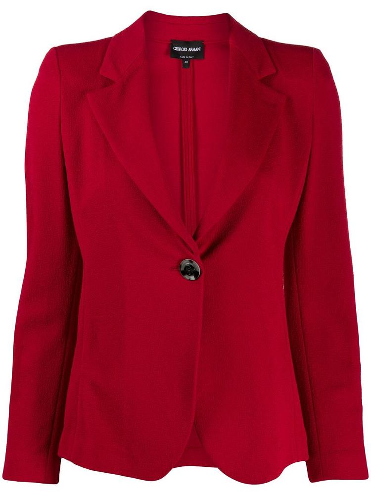 Red Women\'s Giorgio Armani One Button Fitted Blazers | SD7B41V