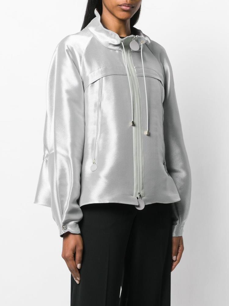 Silver Women's Giorgio Armani Varsity Bomber Jacket | USAO20X