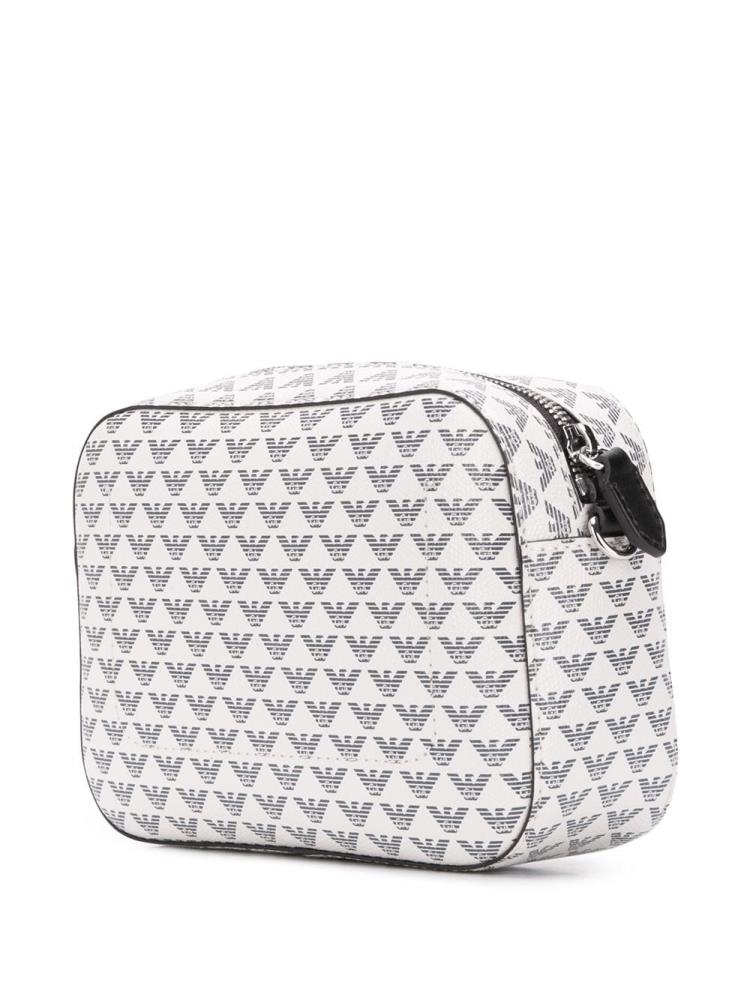 White / Black Women's Armani Emporio Logo Print Shoulder Bags | JY5VGX5