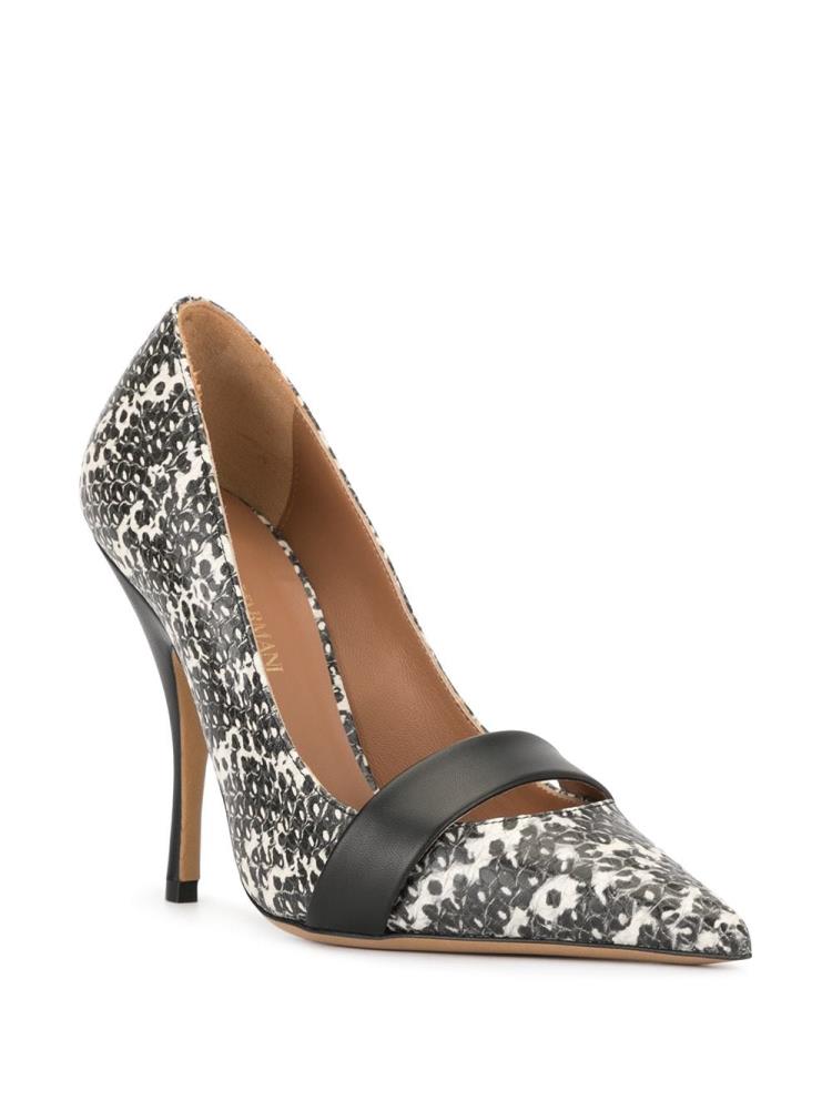 White / Black Women's Armani Emporio Printed Pointed Toe Pumps | PQFNZ4G