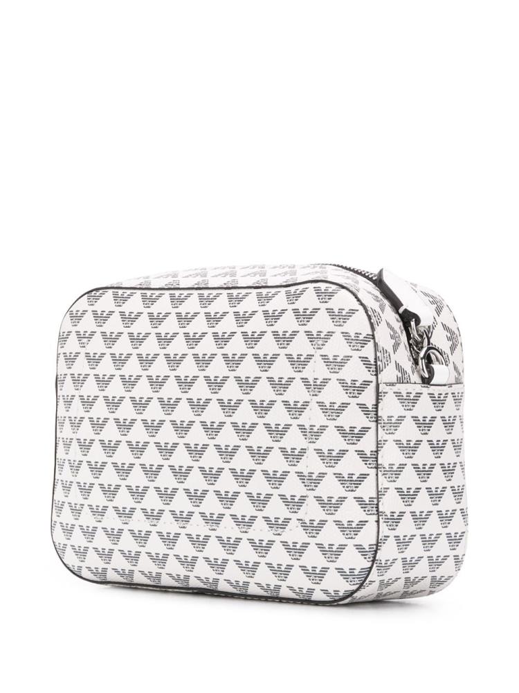 White / Black Women's Armani Emporio Logo Print Shoulder Bags | UMAG77W