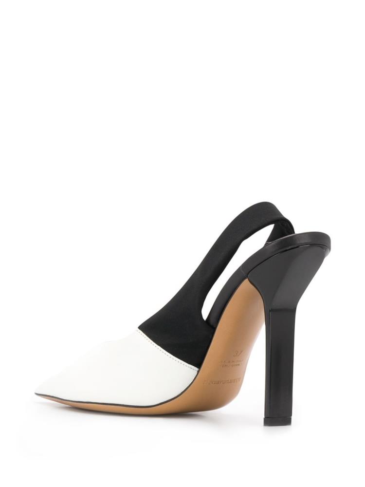 White / Black Women's Armani Emporio Colour Block Pointed Pumps | VDZBWHD