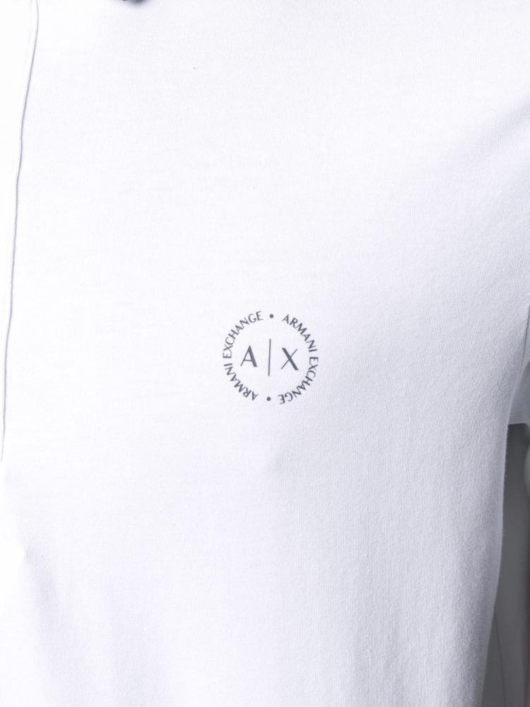 White Men's Armani Exchange Embroidered Logo Polo Shirts | 3QWZC8U