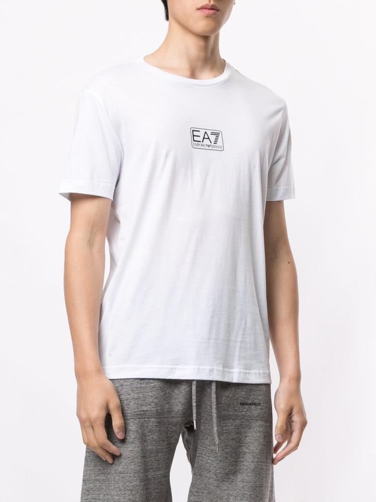 White Men's Ea7 Emporio Ea7 Mini Box Logo T Shirts | AAJ45N8