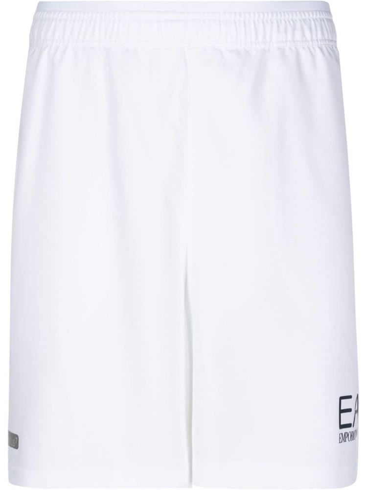 White Men\'s Ea7 Emporio Armani Embroidered Logo Shorts | W6M30D4