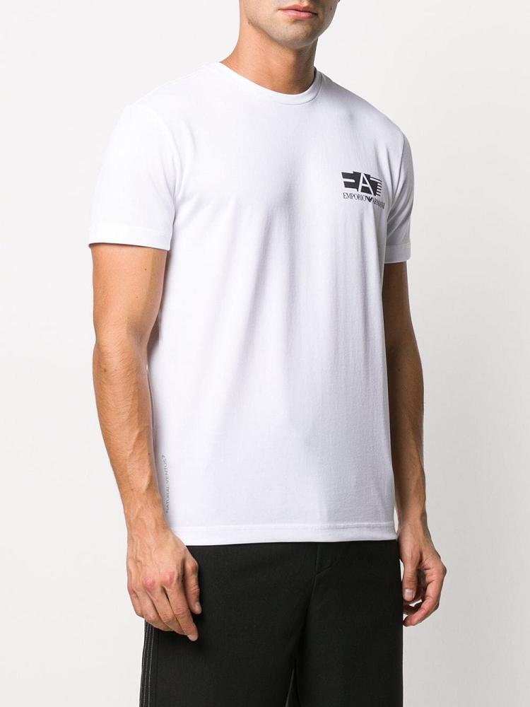 White Men's Ea7 Emporio Armani Logo Print T Shirts | Y4X4BO5