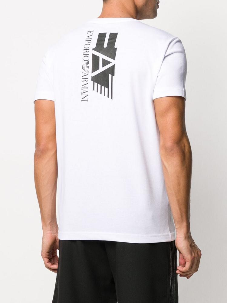 White Men's Ea7 Emporio Armani Logo Print T Shirts | Y4X4BO5