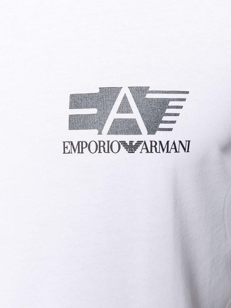 White Men's Ea7 Emporio Armani Logo Print T Shirts | Y4X4BO5