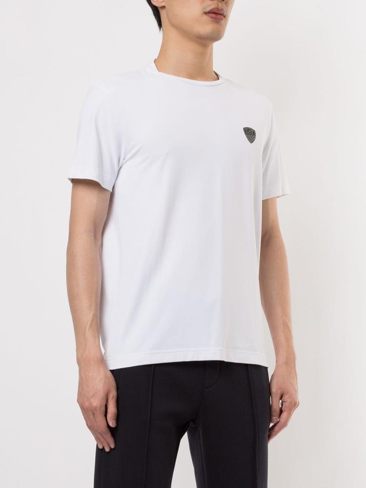 White Men's Ea7 Emporio Armani Printed Logo T Shirts | AAJKQ9H