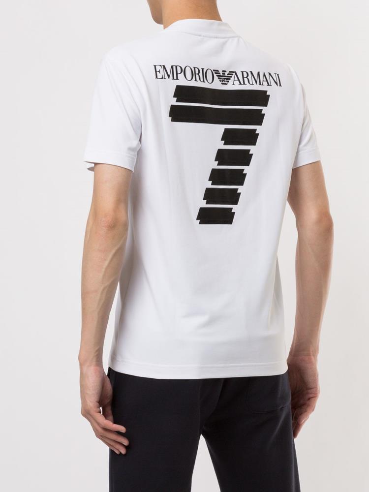 White Men's Ea7 Emporio Armani Printed Logo T Shirts | AAJKQ9H