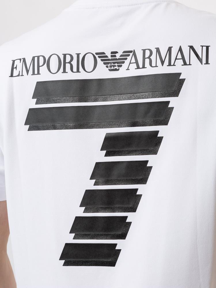 White Men's Ea7 Emporio Armani Printed Logo T Shirts | AAJKQ9H