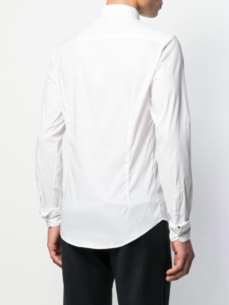 White Men's Armani Emporio Buttoned Up Shirts | 4OOR296