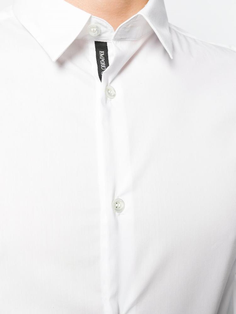 White Men's Armani Emporio Buttoned Up Shirts | 4OOR296