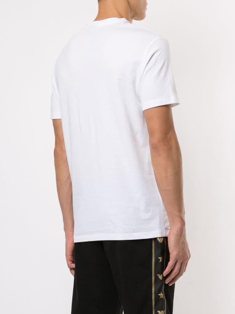 White Men's Armani Emporio Chest Pocket T Shirts | KN78349