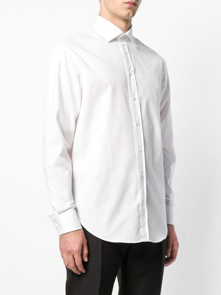 White Men's Armani Emporio Classic Button Shirts | SPSRUXQ