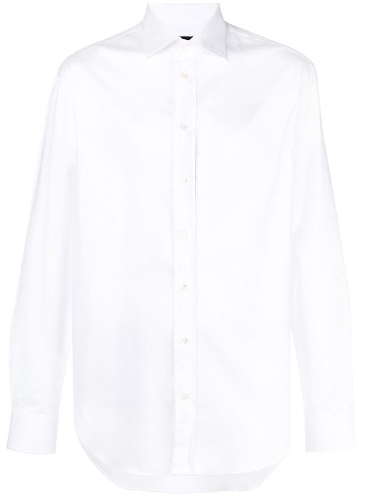 White Men\'s Armani Emporio Classic Button Shirts | SPSRUXQ