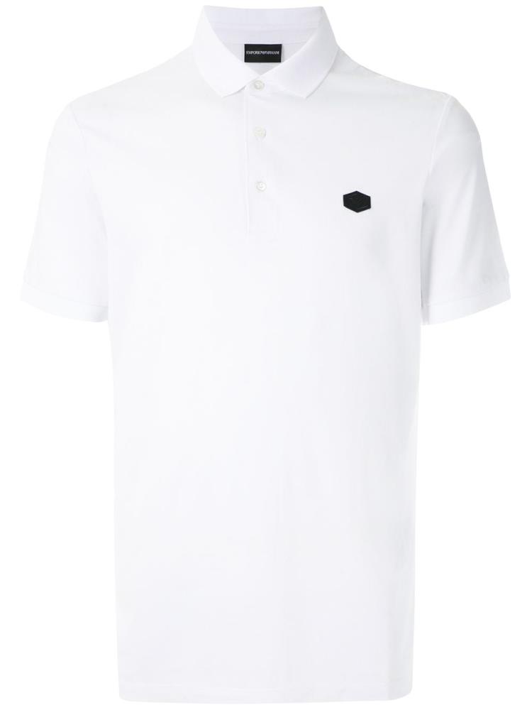 White Men\'s Armani Emporio Embroidered Logo Polo Shirts | 1EDDEV0