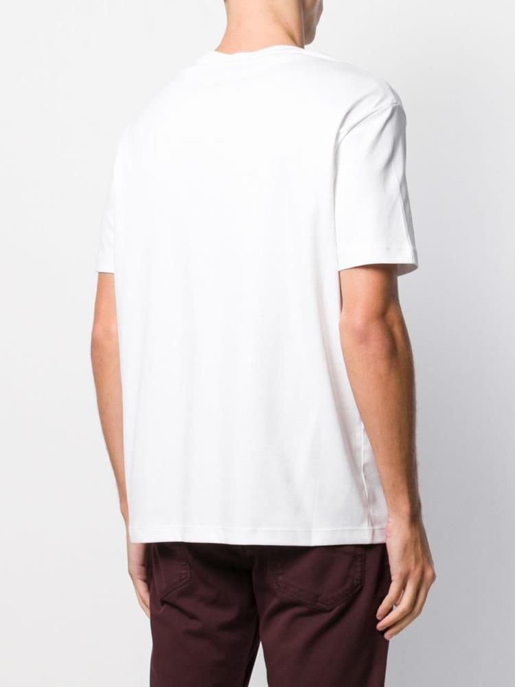 White Men's Armani Emporio Embroidered 'everyday' T Shirts | ZW4UVBV