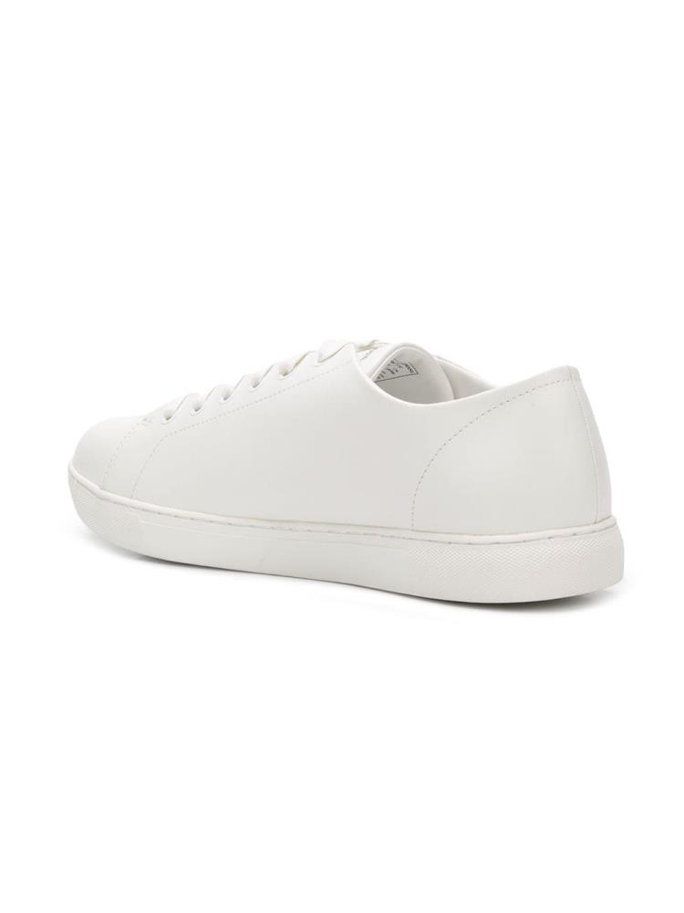 White Men's Armani Emporio Lace Up Low Sneakers | KL0E3EQ