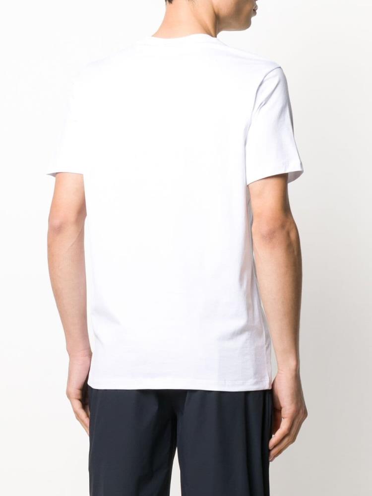 White Men's Armani Emporio Logo Detail T Shirts | UPHZGEM