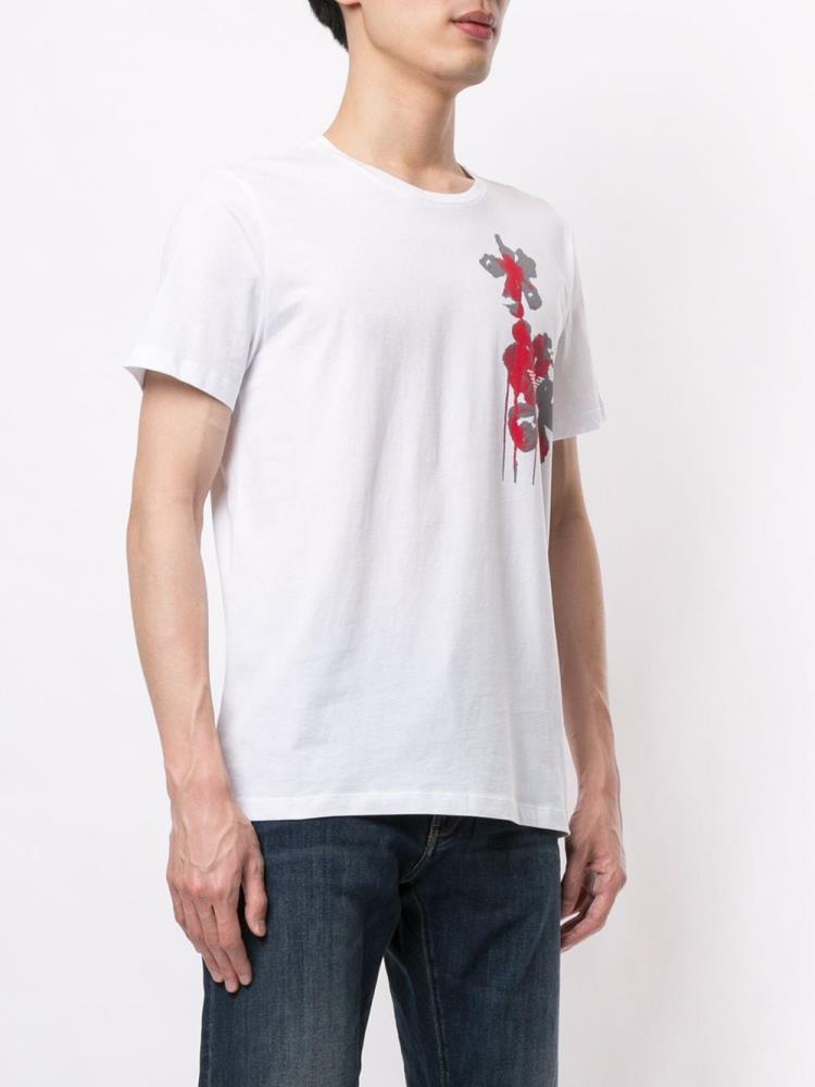 White Men's Armani Emporio Logo Print T Shirts | 4IAM4C6