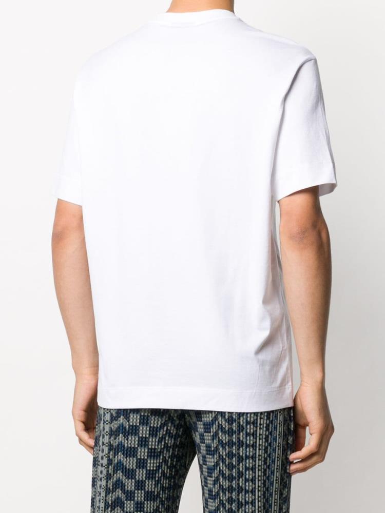 White Men's Armani Emporio Logo Print T Shirts | EGDPDNY