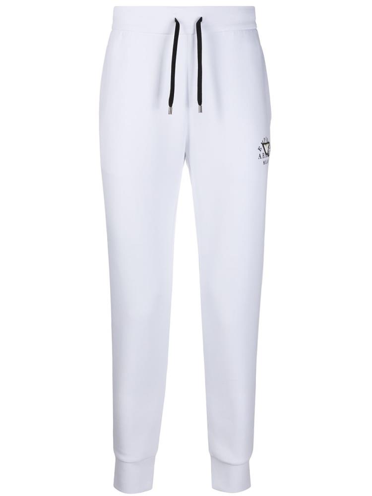 White Men\'s Armani Emporio Logo Patch Track Pants | FPCU0GW